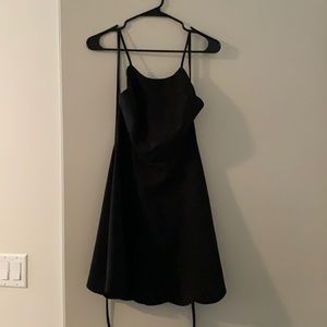 Lulu’s play on curves black backless dress